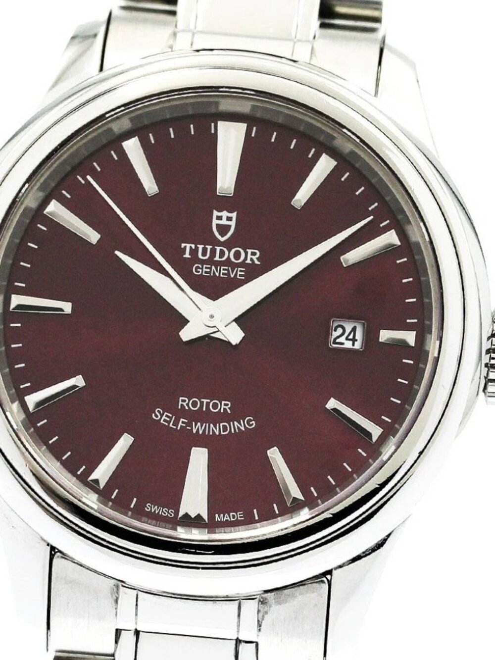 TUDOR style 12100 Date Bordeaux Dial Automatic Ladies Watch